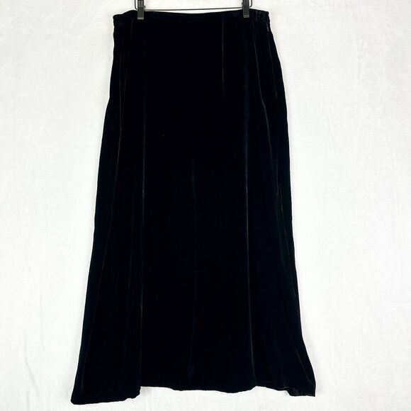 Vintage April Cornell Silk Blend Velvet Maxi Skirt Size Large Y2k 90s Whimsigoth - Picture 2 of 5